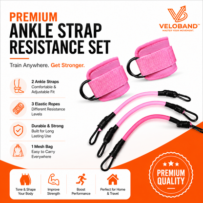 VeloBand™ Pro 5-Pack Pedal Resistance Set – Leg & Hip Training