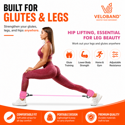 VeloBand™ Pro 5-Pack Pedal Resistance Set – Leg & Hip Training