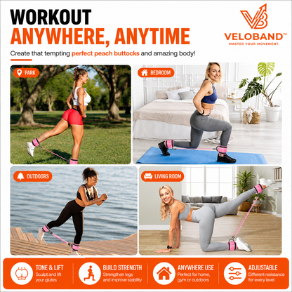 VeloBand™ Pro 5-Pack Pedal Resistance Set – Leg & Hip Training